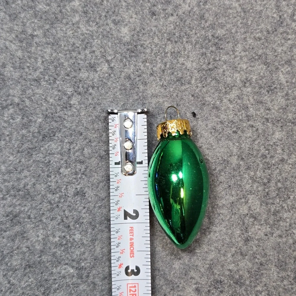 37pc Vintage Glass Christmas Bulb Ornaments Green Blue Matte Gloss C7 C9 Style